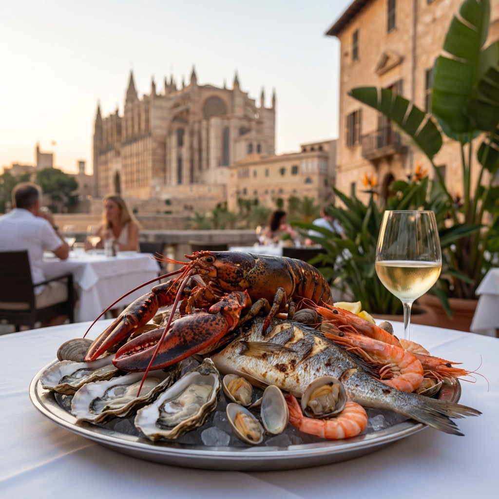 Mariscada fresca con vino blanco