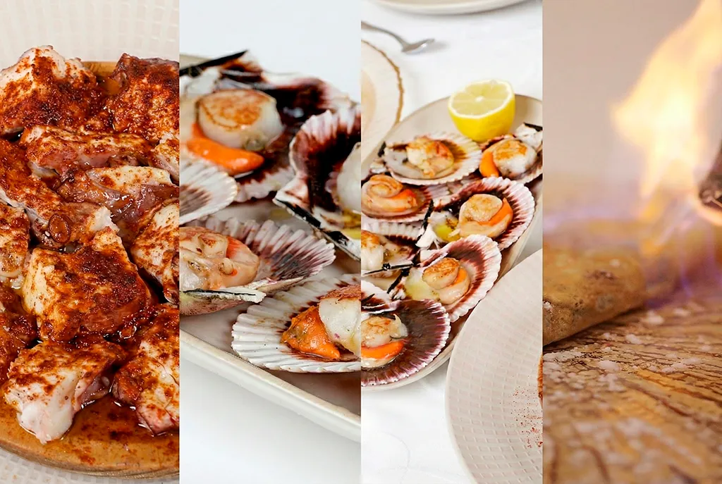 Mariscada fresca con vino blanco